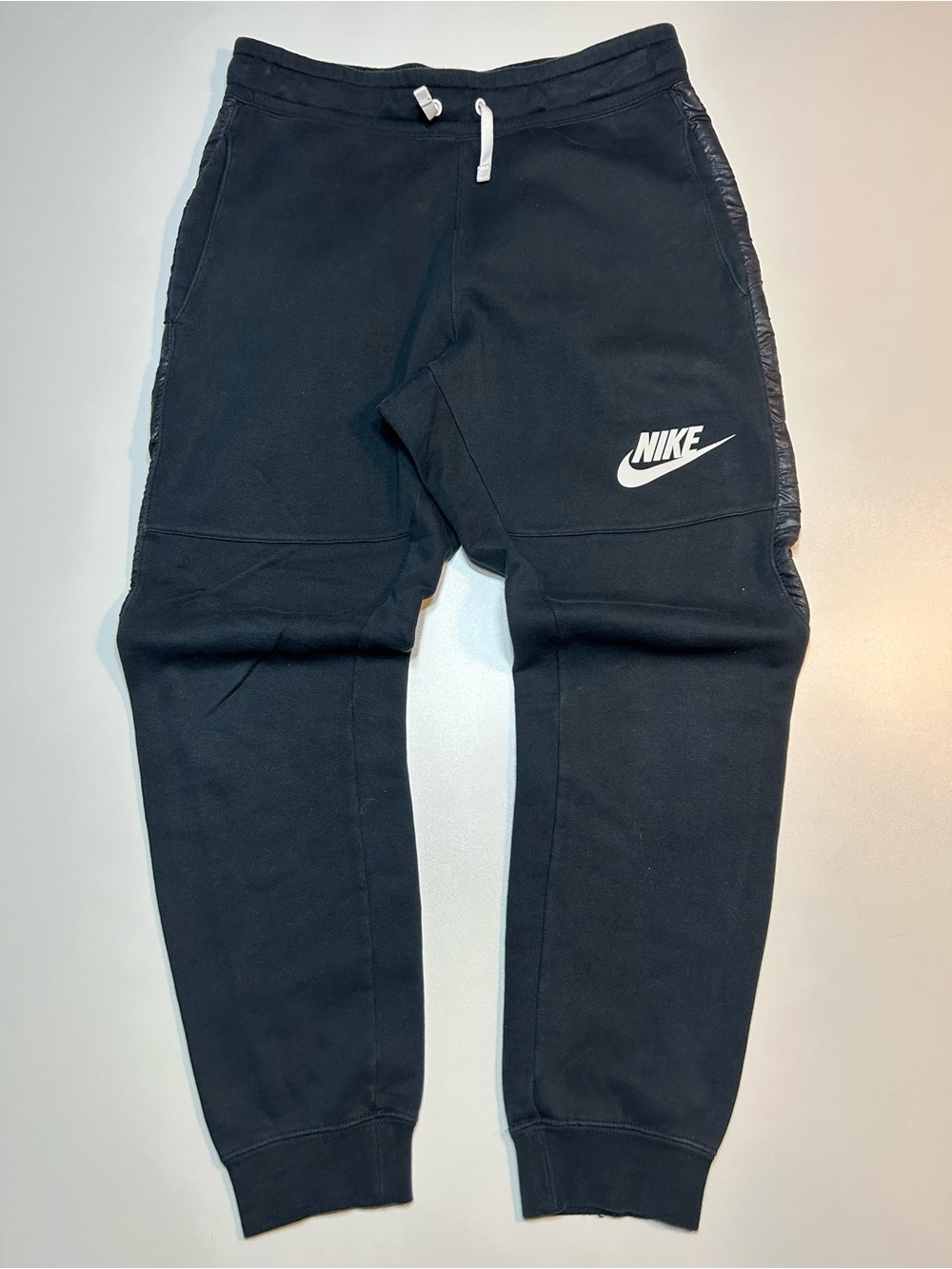 Nike Sportswear Hybrid Fleece Tapered Joggers Track Pants Black White